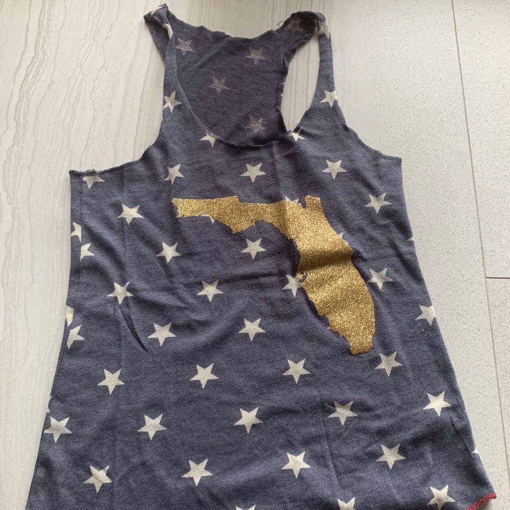 Florida Gold Foil Tank Top with Stars